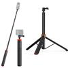 CERFFOOL Asta per selfie treppiede per GoPro 13 11/Insta360 X5 X4/DJI Osmo Action 5 Pro 4 130 cm Manico lungo allungabile portatile e leggero per telecamere d'azione supporto universale