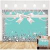Qian Colazione blu Bow-Knot Festa di compleanno Fotografia Sfondo Dolce 16 Turchese Diamante Bow Glitter Foto Sfondo 1,5 x 0,9 m Vinile Nuziale Doccia Nuziale Festa Banner Forniture Fondali Studio Puntelli