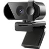 NGBFF Webcam, Webcam USB 4K con microfono Messa a fuoco automatica Fotocamera 2K PC Computer portatile 1080P in streaming live for videochiamate(2K)