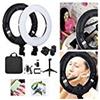Yidoblo Anello luminoso a LED bicolore dimmerabile da 30,5 cm, kit con mini supporto da tavolo, batterie, caricabatterie, borsa per il trasporto, supporto per foto per selfie ritratti YouTube Photo
