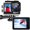 JUCHRZEY 4K 30FPS 16MP WiFi Action Camera impermeabile Fotocamera sportiva 170 ° Grandangolo Len 2.0 + 1.4 pollici Doppio schermo Registratore di guida for moto