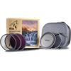 Kase Revolution Plus Entry II - Kit di filtri magnetici antiurto in vetro ottico temperato con anelli colorati inclusi CPL ND8 ND64, adattatore 3D e custodia, 72 mm