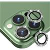 Suoman Diruite 3 Pezzi per iPhone 13 Pro/Pro Max Pellicola Fotocamera Posteriore,HD Vetro Temperato Cornice Alluminio Lente Protezione Schermo per iPhone 13 Pro/Pro Max [Flash Diamonds]