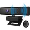 Maciebelle Videocamera per computer Full HD 1080P con 4 microfoni omnidirezionali integrati e altoparlante per streaming di videoconferenze, webcam esterna USB con copertura magnetica per la privacy per monitor