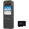 BAFEIYA Videocamera DV portatile Mini telecamera CS06 for visione notturna a infrarossi HD 1080P con schermo LED Piccola videocamera for bici(Camera 64G card)