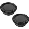 EKSMA Tappo corpo + copriobiettivo posteriore for Nikon D7500 D7000 D850 D810 D800 D750 D350 D600 D3500 D3400 D3300 D3200 D3100 D5600 D5500 D5300 D5200 D5100 D90 D80 D70 D70S Nikon F AI Mount DSLR [2 set]