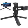 Ongoion Staffa per treppiede portatile, supporto per fotocamera multifunzione in lega di alluminio nero, per smart phone fotografico