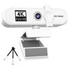 Suammiitstrieadea Webcam per computer con messa a fuoco automatica HD USB online regolabile per PC con microfono cablato di ricambio webcam esterna videocamera bianca 4K