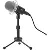Goshyda Supporto Staccabile Microfono Dinamico con Controllo del Volume, Indicatore LED, 3 modalità di Prelievo, Microfono di Registrazione, per Giochi Online, Streaming, Videoconferenze