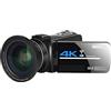 DMETE Videocamera 4K Streaming live for Vlog Obiettivo grandangolare Visione notturna 56MP Videocamera UHD Fotografia Registratore digitale Regalo per principianti(64GB SD Card,With Lens)