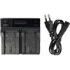 vhbw caricatore duale compatibile con JVC DR-D818, GC-PX10EU, GC-PX10, GC-PX100BEU, GC-PX100 camera camcorder - Stazione di carica, spia di carica