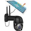 DRAUXI Telecamera esterna solare 4G di sorveglianza 1080P 4x Zoom Wireless PTZ CCTV Monitoraggio automatico Rilevamento umano Visione notturna Rilevamento del movimento(Wifi Camera 32G)