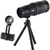 Mikikit Telescopio Monoculare Portatile Per Osservazione Per Birdwatching Escursioni e Treppiede e Adattatore Per Smartphone
