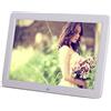 Digital Photo Frame 15 Inch LED Digital Picture Frame Remote Control Calendar Alarm Clock Electronic Album Smart Photo Music Movie Multi-Media Playe (Color : White)