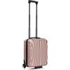 R.Leone Valigia 45x36x20 cm Easyjet Trolley Bagaglio a Mano 2 Ruota in ABS 20374ES (45x36x20cm 2Ruota, Rose Gold)