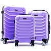 R.Leone Valigia da 1 pezzo Fino a Set 4 Trolley Rigido grande, medio, bagaglio a mano e beauty case 8 ruote in ABS 2026 (Lilla, Set 3 S M L)