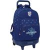 safta HARRY POTTER CAPTAIN - Zaino grande con ruote, compatto, rimovibile, ideale per bambini di diverse età, comodo e versatile, qualità e resistenza, 33 x 22 x 45 cm, Blu navy, M, Casual