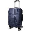 R.Leone Valigia da 1 pezzo Fino a Set 4 Trolley Rigido grande, medio, bagaglio a mano e beauty case 4 ruote in ABS 611 (S Valigia Bagaglio a mano, Blu)