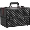 Soberine Valigetta Porta Trucchi Beauty Case Make Up da Viaggio Professionale Estetista Cosmetici Per Cosmetici Organizzatore 6 Vassoi Chiudibile Nero