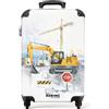NoBoringSuitcases.com NoBoringSuitcases© Valigia Bambini, Trolley Bambino, | 55x40x20 cm - Valigie, da Viaggio, Cabina, Bagaglio a Mano (Cantiere con escavatore - Giallo)