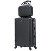 CELIMS - Set Valigie | Valigia Media 20 kg Rigida + Beauty Case da Viaggio 35cm | Valigia da Stiva 65cm + Vanity 14 | Trolley Medio 65cm con 4 Ruote | Nero