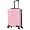 R.Leone Valigia da 1 Fino a Set 4 Trolley Rigido grande, medio, bagaglio a mano e bagaglio EasyJet 45X36X20cm 4 ruote in ABS 9002 (Rosa Pastello, XS Bagaglio EasyJet)