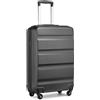 Kono Valigia rigida in ABS+PC con 4 ruote girevoli e serratura TSA, grigio, 19 Carry-On