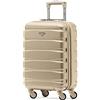 Flight Knight ABS 3 Taglia Valigia Leggera Compatibile Con Alitalia, easyJet, RyanAir, Air Italy E Tanti Altri! Trolley Bagaglio A Mano 55x35x20 cm Grande Bagaglio Da Stiva 4 Rotelle.