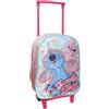 CERDÁ LIFE'S LITTLE MOMENTS Cerdà Zaino Asilo Trolley Stitch & Angel Disney Girl, Zainetto con Ruote Scuola Materna, Prima Infanzia 28x22x10 cm Rosa Celeste Back to School