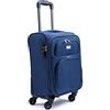 R.Leone Valigia adatto easyjet 45X36X20 Trolley Espandibile bagaglio a mano 4 ruote in stoffa 2144 (Blu, XS 51X32X22 ruota smontato adatto 45x36x20 cm)