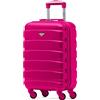Flight Knight ABS 3 Taglia Valigia Leggera Compatibile Con Alitalia, easyJet, RyanAir, Air Italy E Tanti Altri! Trolley Bagaglio A Mano 55x35x20 cm Grande Bagaglio Da Stiva 4 Rotelle.