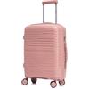 R.Leone Valigia da 1 Fino a Set 3 Bagaglio mano 55x40x20 Ryanair, Medio, Grande Ultra Strong Antiurto Resistente Trolley rigido leggero 8 ruote Polipropilene 6080 (Rosa, S Bagaglio a mano)