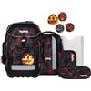 ergobag maxi set Set di 6 pezzi, zaino scolastico, cartella ergonomica, ideale per bambini grandi a partire dalla prima elementare TaekBeardo - Grigio