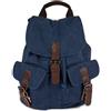 Emila Zaino tela vintage zainetto sportivo da uomo donna jeans canvas escursionismo città viaggio moto scuola università per sport gita grande capiente tessuto leggero montagna Blu