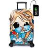 TOKYOTO - Valigia Da Cabina Divertente Per Bambini Ragazzi Fans Dei Cartoni Animati Principesse Di Ghiaccio Frozen Bagaglio A Mano USB 55x40x20 cm Trolley 55x35x20 Valigia Rigida 10 Kg Ice Princess