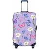 Zelinge Design carino bagagli copre per valigia viaggio valigia copertura protezione antigraffio coperture, Fantasia Fiore Farfalla Viola, for 25-28 Inch Luggages L