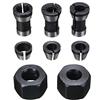 Lahdrhab 8Pcs Adattatore di Alta Precisione Collet Set 6mm/6.35mm/8mm Mandrino Pinza Incisione Taglio Macchina Router Fresatura Cutter Strumento
