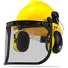 NEIKO 53880A - Casco di sicurezza forestale 5 in 1 con protezione per udito e protezione facciale, struttura resistente, paraorecchie rimovibili, visiera in rete di acciaio e policarbonato, misura