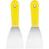 QUARKZMAN 2pz Spatola in Acciaio al Carbonio 3 Raschietto Flessibile Stucco Cartongesso Manico in Plastica per Carta Parati Nastratura Raschiatura Vernice, Giallo