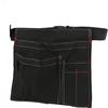 XGOUGUAAU Borsa a cintura per attrezzi in tela con sei tasche, organizer per attrezzi da appendere alla vita per viti, chiodi, dadi e punte di trapano, borsa resistente in tela da 12 once pe (Nera)