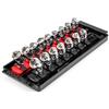 TEKTON 1/4 Inch Drive 6-Point Universal Joint Socket Set with Rails and Tray, 16-Piece (1/4-9/16 in., 6-14 mm) | SHD90217