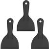 SENRISE Set di 3 raschietti per stucco, 10,2 cm, in plastica flessibile, strumento per riempire, raschietti fai da te per rattoppare, decalcomanie, carta da parati, pittura auto (nero)