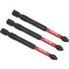 Sealey AK8256 3pc 75mm Phillips #3 Impact Power Tool Bit Set