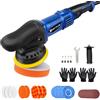 HSHa Lucidatrice a doppia azione 980 W, lucidatrice eccentrica, per auto e barche, set lucidatrice auto, velocità variabili, 2800 - 5800 giri/min, blu