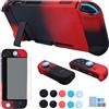 Comcool - Custodia per Nintendo Switch 3 in 1 per Nintendo Switch e controller Joy-Con con protezione schermo, colore: Rosso Nero