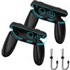 Generico Impugnatura per Switch 2 Joy-Con, 2 pezzi impugnatura sinistra e destra per controller, impugnatura ergonomica per gamepad, staffa di supporto (nero)