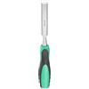 QUARKZMAN Scalpello In Legno Acciaio Lama Larga 11/16 Scalpello Verde-Nero | Per Lavorazione Del Legno, Punta Piatta, Utensile Manuale, Con Manico In Plastica Antiscivolo, Per Falegnameria
