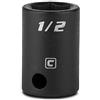 Capri Tools CP53053 1/2-Inch Shallow Impact Socket, 3/8-Inch Drive, 6-Point, SAE