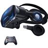 MZECH Cuffie Occhiali 3D VR, Visore Realtà Virtuale 3D, VR Visore Cuffie con Lenti HD Anti Luce Blu, per iPhone/Android Smartphones da 4,7 a 7,2 pollici, Regali di Natale per bambini e adulti(C)
