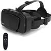 MZECH Cuffie Occhiali 3D VR, Visore Realtà Virtuale 3D, VR Visore Cuffie con Lenti HD Anti Luce Blu, per iPhone/Android Smartphones da 4,7 a 7,2 pollici, Regali di Natale per bambini e adulti(F)